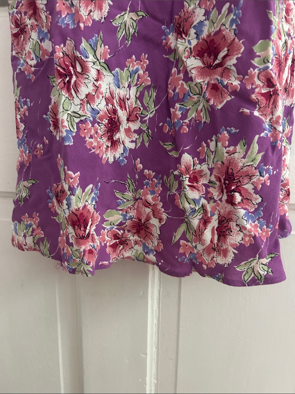 Floral Lace-Trim Purple Slip Dress - Picture 5 of 5